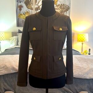 NWT gorgeous Olive Green WHBM military jacket - stretch affords a beautiful fit